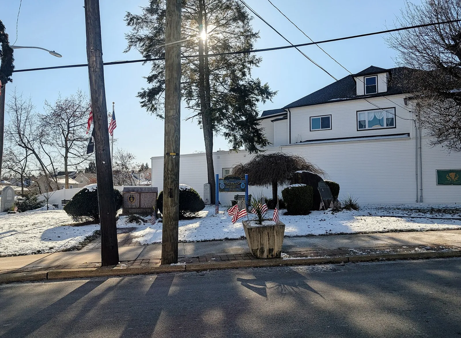 Veterans Memorial Park in Totowa, New Jersey in December